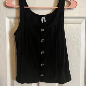 Mudd Black Crop Top with Buttons